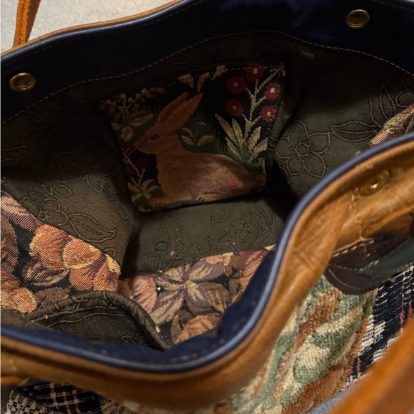 Rebyc Vintage Patchwork Shoulder Bag with Leather Accents - Picture 3 of 4